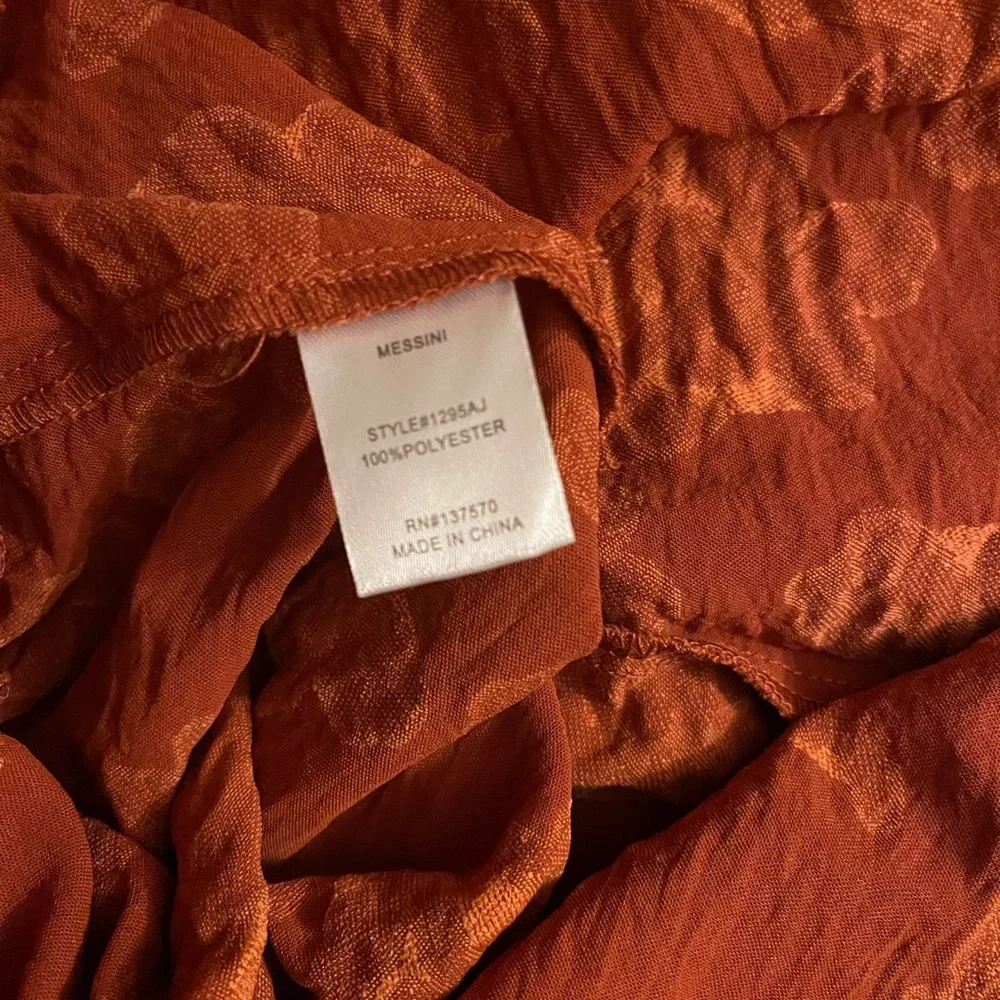 Elegant Floral A-Line Skirt in Orange - Picture 7 of 8